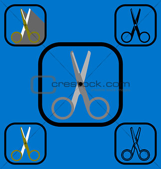 Scissor icons set