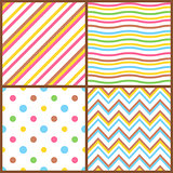 Set of seamless colorful patterns for easter eggs