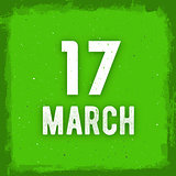 17 march text on green grunge background