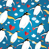 Graphic pattern of penguin lovers 