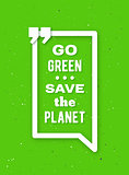 Go green typographic poster for Earth Day
