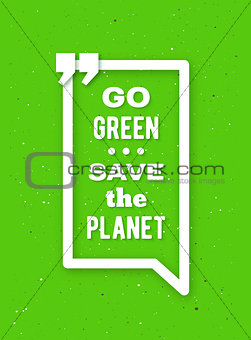 Go green typographic poster for Earth Day