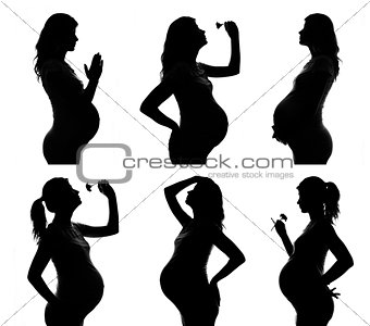    silhouette of  Pregnant woman 