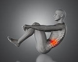 3D medical figure in sit up position