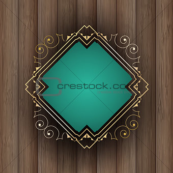 Decorative frame on wood 