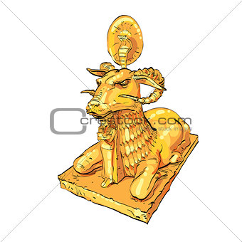 Fantastic Golden sheep from tales