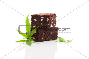 Cannabis brownie.