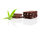 Cannabis chocolate and brownie.