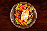 Grilled halloumi with salad.
