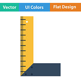 Flat design icon of setsquare