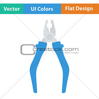 Flat design icon of pliers