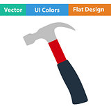 Flat design icon of hammer