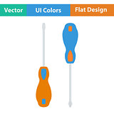 Flat design icon of screwdriver