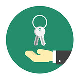 Hand with keys icon