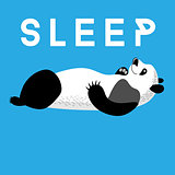 Fun card with a panda sleeping