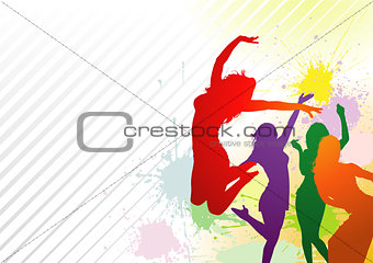 Dancing Colorful Girl Splash