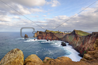Madeira island rocky coast