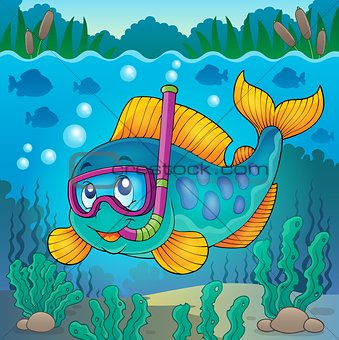 Fish snorkel diver theme image 4
