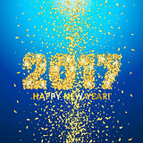 New Year 2017 celebration background with confetti