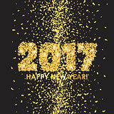 New Year 2017 celebration background with confetti