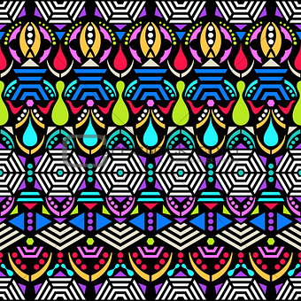 Colorful vector ethnic seamless pattern
