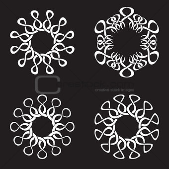 Four vector round ornaments 