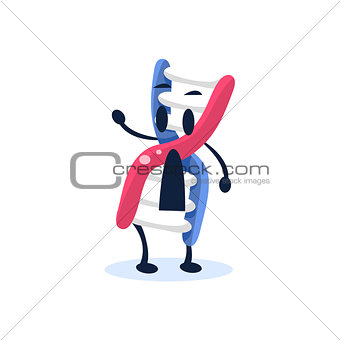 DNA Fragment Primitive Style Cartoon Character