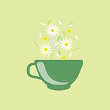 Chamomile Tea In Green Cup
