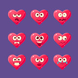 Pink Heart Emoji Character Set