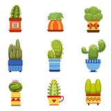Cactus In Pot Set
