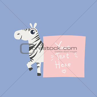 Zebra With The Template For The Message