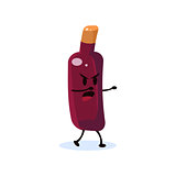 Wine Bottle Cartoon Character