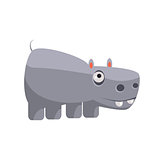 Hippo Funny Illustration