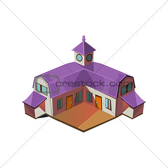 Big Farm House Simplified Cute Illustration