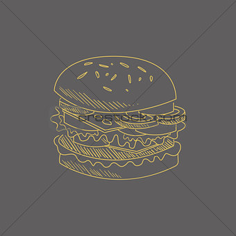 Burger Hand Drawn Sketch