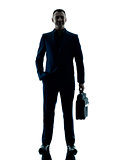 business man standing silhouette isolated