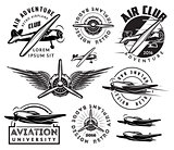 retro pattern set of planes, badges, design elements