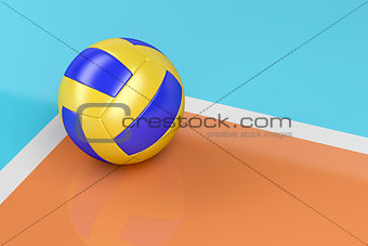Volleyball ball on the floor 