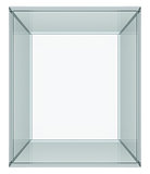 Empty glass cube, isolated