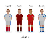 Players kit. Football championship in France 2016. Group B - England, Russia, Wales, Slovakia