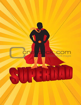 Happy Fathers Day Super Dad Sun Rays Illustration