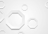 Geometric background with grey paper octagons