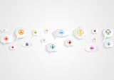 Abstract social communication icons background
