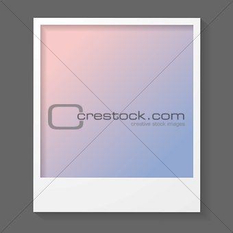 Polaroid frame with trend color 2016. Rose quartz and serenity