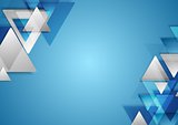 Corporate tech geometric background with triangles