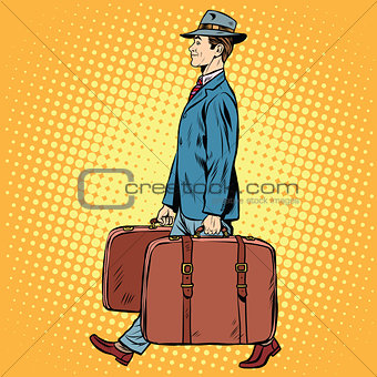 Traveler man with bags