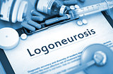 Logoneurosis Diagnosis. Medical Concept. 3D Render.