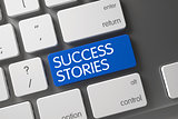 Blue Success Stories Keypad on Keyboard.