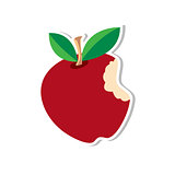 Apple-Sticker-Red vector illustration