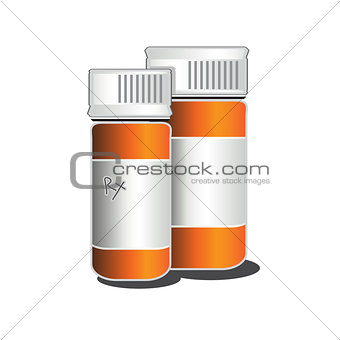 Rx Prescription Bottles vector illustration
